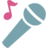 Illustration of a microphone with a musical note. Cooking Together in Spanish.