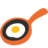 Fried egg in a pan. Cooking together in Spanish.