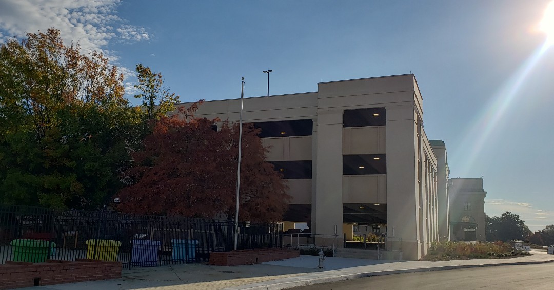 The downtown parking deck located between the Science Museum of Virginia and the Children's Museum of Richmond.