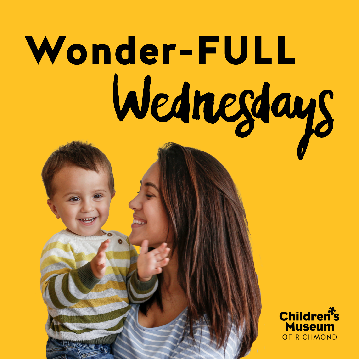 Wonder-FULL Wednesdays toddler program at the Children's Museum of Richmond. Mother and child.