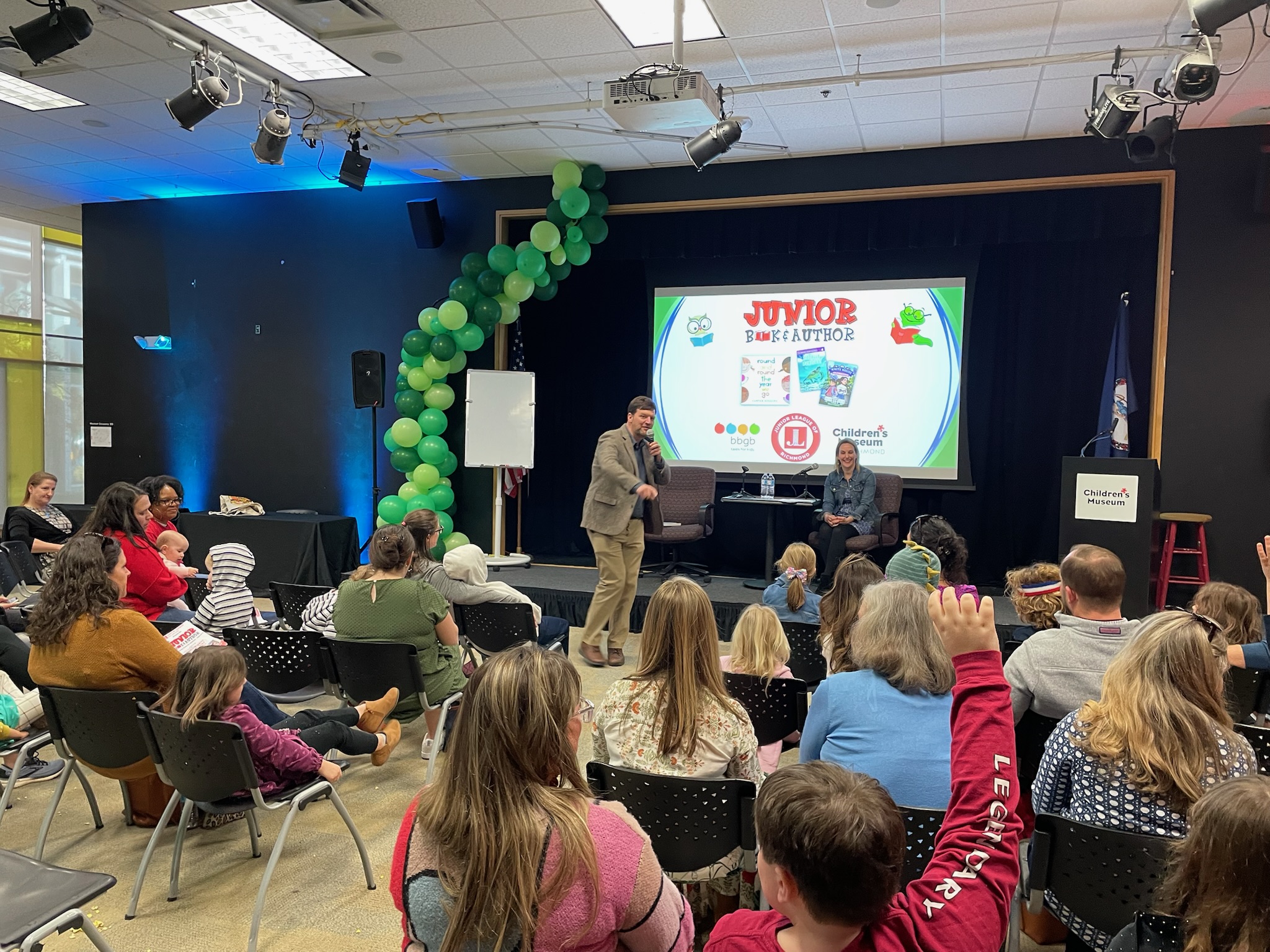 11th Junior Book & Author event: Author presentation with children and parents in audience, IMG_4279
