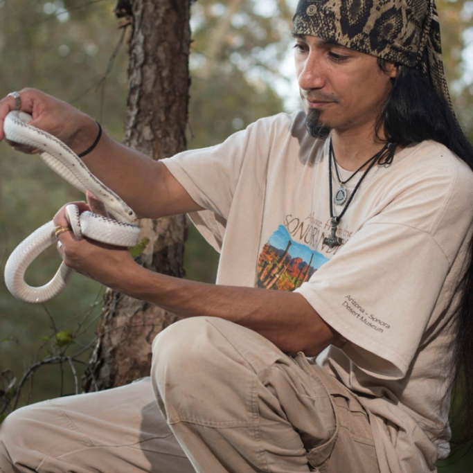me with white rat snake